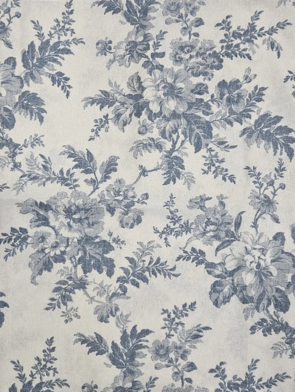 Laura Ashley Vanessa Blue White Floral Flannel Cotton STD Pillowcases Cottage